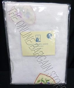 Pottery Barn Kids Sweet Hearts Sheers Drapes Panels Curtain Pink Pole 44X96 - Picture 1 of 1