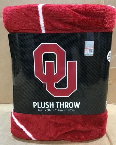 Oklahoma University OU Sooners Plush Throw 46 X 60 Inches Blanket Cover