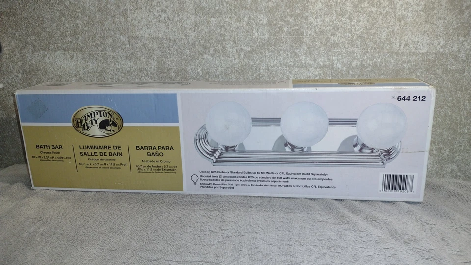 Hampton Bay 3-light Chrome Bath Vanity Wall Mounted Light