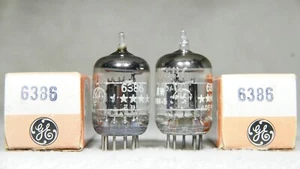 Matched Pair GE 6386 Black Plate Tubes for Fairchild Compressor Very Strong USA - Picture 1 of 17