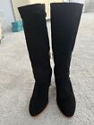 Coach Beverly Black Suede Heel Boots Size 8m.