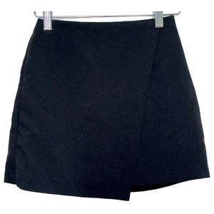 NUOVA minigonna Abercrombie & Fitch nera a vita bassa avvolgente da donna taglia XXS 2XS - Foto 1 di 8
