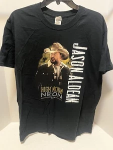 Camiseta Jason Aldean Gira de Conciertos Adulto Grande Negra 2018 High Noon Neon Country - Imagen 1 de 9