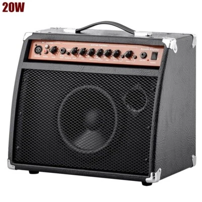 20 W Akustikgitarrenverstärker mit 3-Band EQ 3-Pin XLR Stereo Cinch 1/4" TS-Stecker - Bild 1 von 4