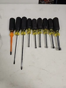 Klein Tools Screwdriver Nutdriver Lot of 9 - Picture 1 of 8
