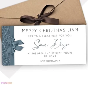 Personalised Spa Day Voucher Gift for Christmas Mum Daughter Relaxation Treat - Picture 1 of 12