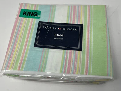 NUEVA FALDA CAMA KING TOMMY HILFIGER Camden rayas arco iris Foto 1 de 3