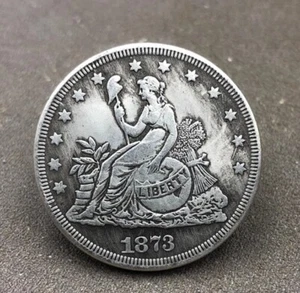 Ancient Coins Qing Dynasty Silver Dollar 1873 One Yuan Copper Coin - Picture 1 of 6