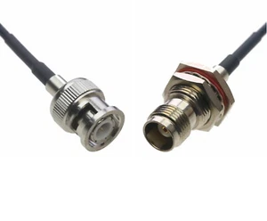 BNC Male to TNC Female Bulkhead RF 0.5~15FT Cable For Ham Radio GPS Antenna WIFI - Picture 1 of 3