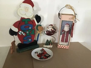 Lot (4) Norman Rockwell Christmas Plate Wood Wine Box Christmas Decor MAKE OFFER - Picture 1 of 6