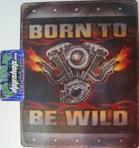 Tin Metal Sign born to be wild USA biker HD harley davidson bike motorcycle bmw - Picture 1 of 1