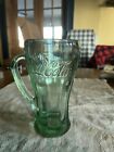 Vintage Libbey Green Coca Cola Thick Heavy Ice Cream Soda Float Glass Mug Handle