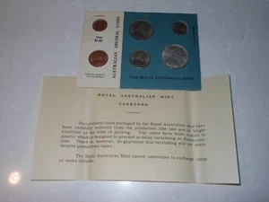 1966 Royal Australian Mint coin Mint Set 50 round coin silver 20 10 5 2 1 cent - Picture 1 of 6