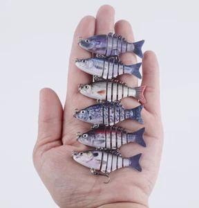 5 Pack Mini Mulit Jointed Swimbaits 5cm/2g Sinking Wobblers Crankbait Bass Pike - Picture 1 of 31