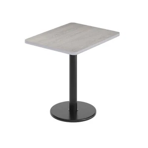 Graniss 24'' x 30'' White Rectangular Laminate Table Top with Black 18" Round... - Picture 1 of 36