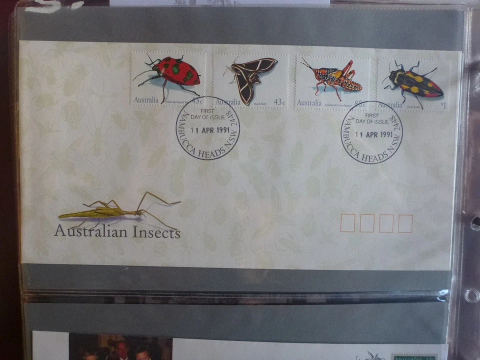 AUSTRALIA 1991 INSECTS SET OF 4 STAMPS FDC FIRST DAY COVER - Image 1 of 1