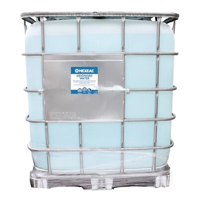 HEXEAL CHEMICALS Hexeal Deionised Water 1000L IBC – Demineralised, Reduce Limescale, Water Stains