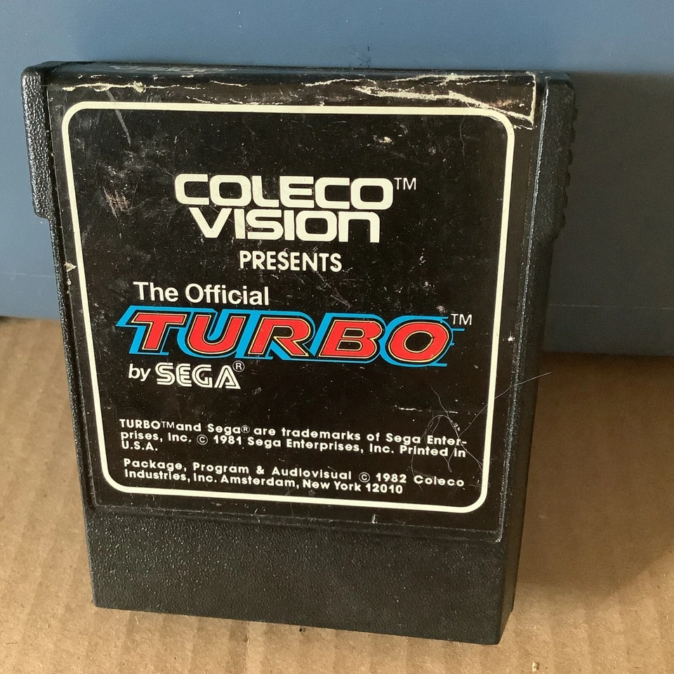 The Official Turbo by Sega (Colecovision, 1982) Game Cartridge - Image 1 of 2