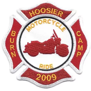 **HOOSIER BURN CAMP INDIANA MOTORCYCLE RIDE 2009 FIRE PATCH** - Picture 1 of 1