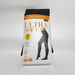 Blissful Benefits Warners ultraweiche Fleece gefütterte Strumpfhose Lg XL schwarz grau warm - Bild 1 von 4