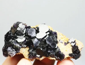 Natural Purple Cube Fluorite Phantom Quartz Crystal Mineral Specimen /China - Picture 1 of 12