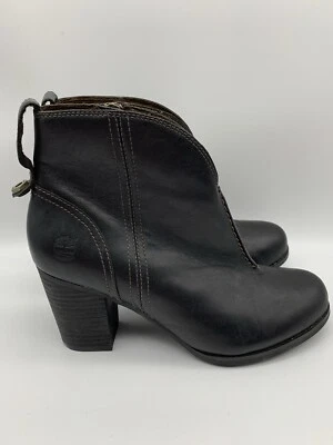 Timberland Mujer EE. UU. 7 Earthkeepers Trenton Negro Cuero Botines Tacón 3" Foto 1 de 4