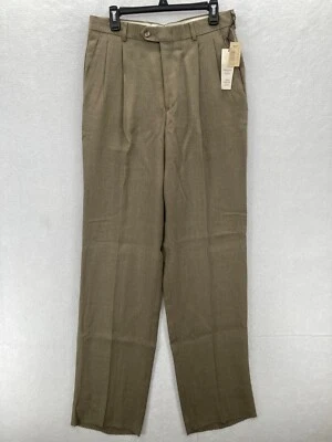Christian St. John Limited Mens 32 Brown Linea Naturale Pleated Dress Pants NWT - Image 1 of 4