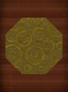 Green Transitional Bubbles Rings Area Rug Circles DV5 - Picture 1 of 35