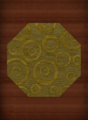 Green Transitional Bubbles Rings Area Rug Circles DV5 - Image 1 of 2