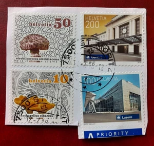 SCHWEIZ 2014 Pilze 2016 Bahnhöfe auf Stück ST MORIZ PM 7883 - Bild 1 von 2