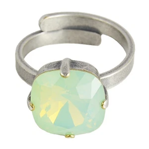 Grevenkämper Ring Silber Swarovski Kristall Rund Statement Chrysolite Opal grün - Bild 1 von 6