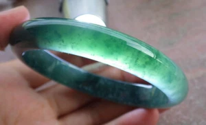 Brazalete Brazalete Círculo JADE JADEÍTA Natural Verde Helado Certificado 58mm 110689 TS - Imagen 1 de 17