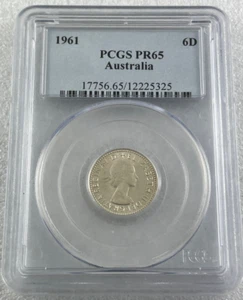 1961 Australia Sixpence PCGS PR65 Proof - Imagen 1 de 3