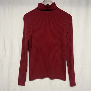 Vintage Sutton Studio Womens 100% Cashmere Sweater Sz 1X Red Ribbed Turtleneck - Picture 1 of 12