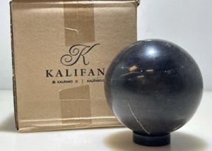 Piedras preciosas naturales de mármol esfera negra de encaje loco de KALIFANO - Imagen 1 de 3