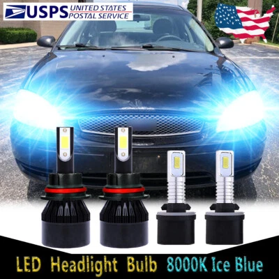 For Ford Taurus 1994-1997 2000-2007 - LED Headlight Hi Lo Beam + Fog Bulb 4X C9L - Image 1 of 4
