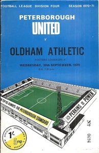 Football Programme PETERBOROUGH UNITED v OLDHAM ATHLETIC Sept 1970 - Picture 1 of 1