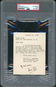 Rare Ernie Pyle Signed Letter - Certified and Encapsulated by PSA/DNA - Picture 1 of 2