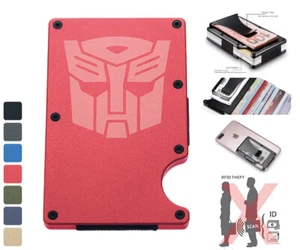 Transformers Autobot RFID Blocking Wallet Money Clip Men Credit Card Holder - Picture 1 of 19