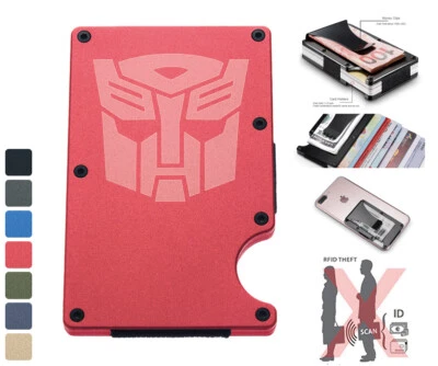 Transformers Autobot RFID Blocking Wallet Money Clip Men Credit Card Holder - Image 1 of 4