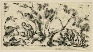 Otto Hettner - PENSAMIENTOS Weide - Litografía original firmada a mano Freie Secession - Imagen 1 de 1