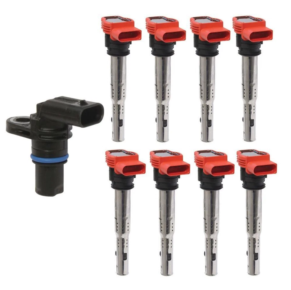 Sensor de posición del árbol de levas del motor Hitachi y kit de 8 bobinas de encendido para A8 Quattro S5 Foto 1 de 1
