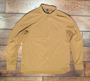 Sobrecamisa Lululemon Doble Bolsillo Manga Larga A Presión Malla Cobre Marrón Talla Grande - Imagen 1 de 10