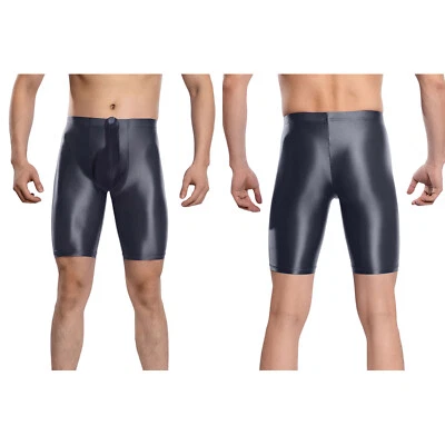 Calzoncillos boxer ultrafinos brillantes al aceite para hombre ropa interior bolsa abultada calzoncillos boxer Foto 1 de 4