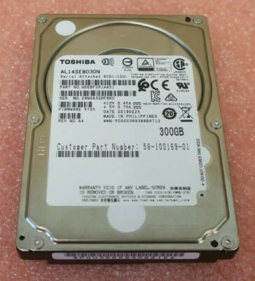 Toshiba 300GB 10K 2.5" 12Gb/s SAS Hard Drive HDD AL14SEB030N HDEBF05JAA51 - Image 1 of 3