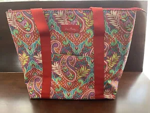 Borsa a tracolla Vera Bradley Cooler Tote Paisley in Paradise etichetta con cerniera Missing Works - Foto 1 di 9