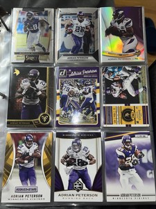 9 Card Lot Adrian Peterson Vikings Oklahoma Will Combine Shipping AL37