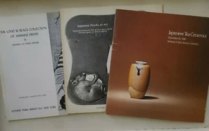 3 Lot Sotheby Catalog JAPANESE TEA CERAMICS + WORKS OF ART + PRINTS~1975-1980 - Picture 1 of 5