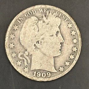 1909 - S BARBER (LIBERTY) HALF DOLLAR - Picture 1 of 2