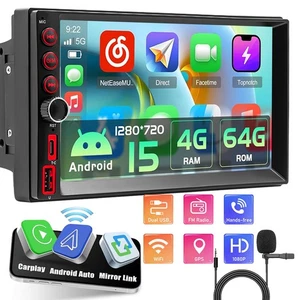 7" Doble 2Din Android 13 Coche Estéreo Inalámbrico Carplay GPS Navegación Radio WiFi 64GB - Imagen 1 de 14